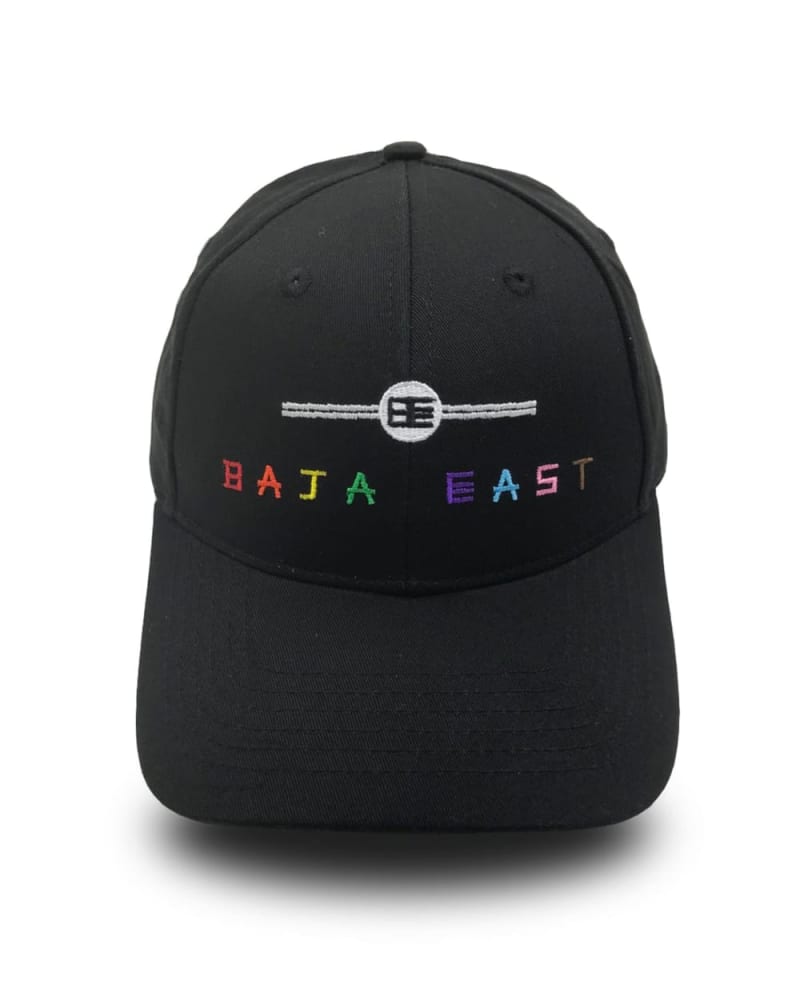 Front of a size one-size-fits-all L.I.T.H.V. PRIDE Baseball Cap in Black by BAST EAST. | dia_product_style_image_id:281907